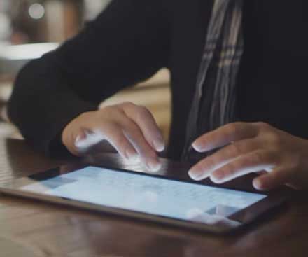 a tablet on the table